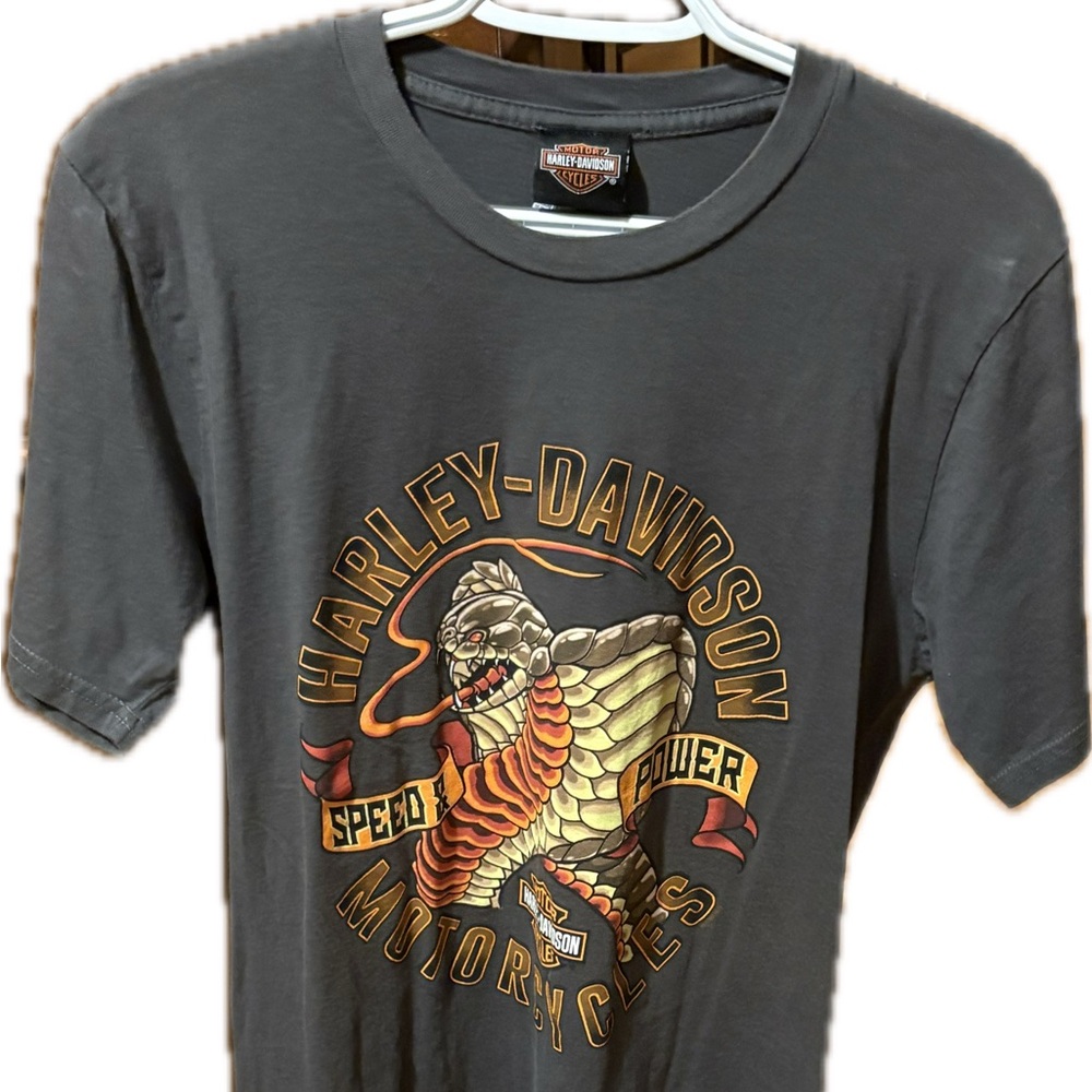 Harley-Davidson Dark Gray Short Sleeve Tee with Vintage Graphic